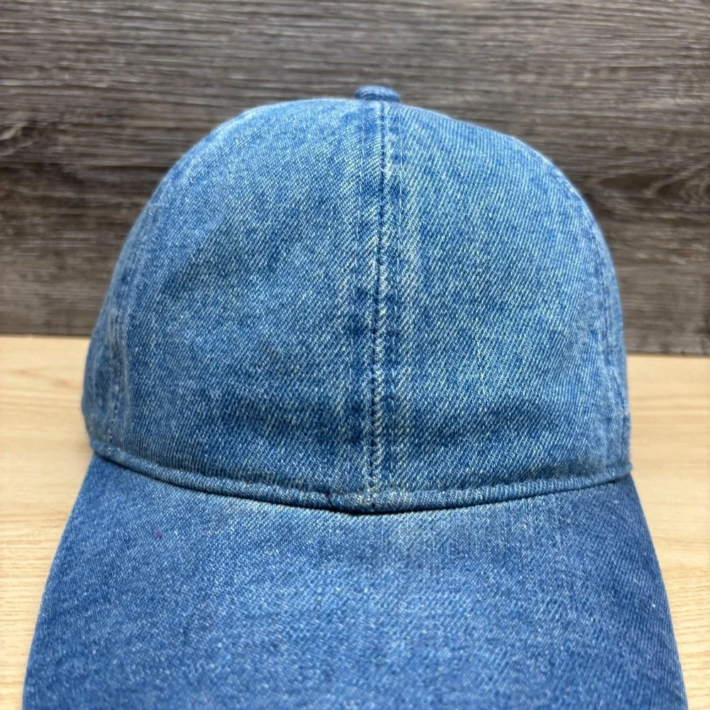 The Hatter‎ Company Hat Cap Strap Back Blue Plain Denim Lifestyle Casual Dad Hat